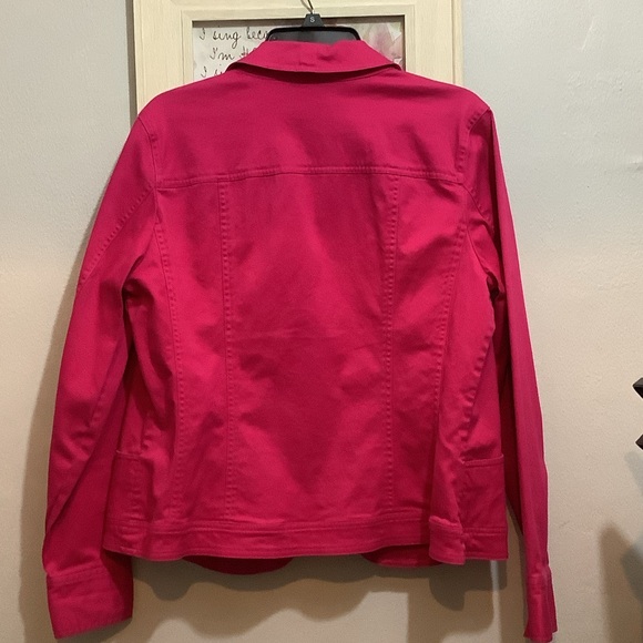 Charter Club Bold Pink Denim Jacket - Picture 5 of 10